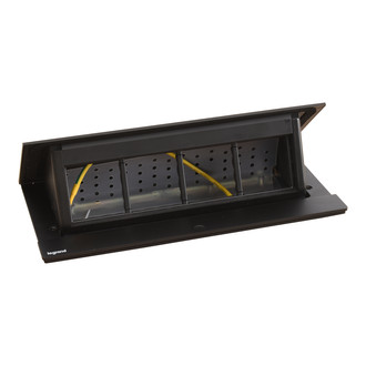 Prise de table POP-UP à équiper avec appareillages Mosaic, 8 modules, noir