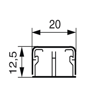 Moulures DLPLUS avec cloisson centrale 20 x 12,5 mm