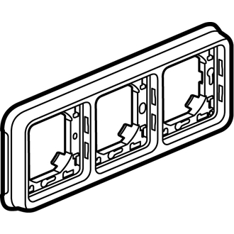 Montage- und Rahmenplatte Plexo 1x3 IP55, grau