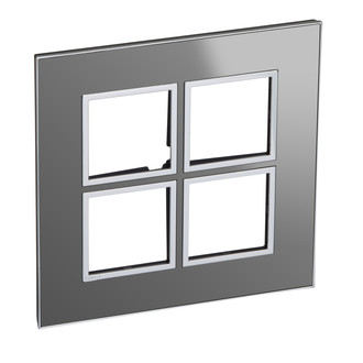 Rahmenplatte Arteor High End 2x2 Stainless Steel Reflective