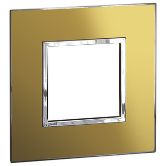 Rahmenplatte Arteor High End 1x1 Gold Reflective