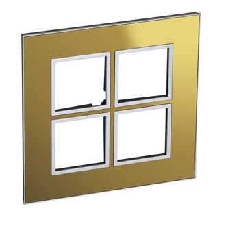 Rahmenplatte Arteor High End 2x2 Gold Reflective