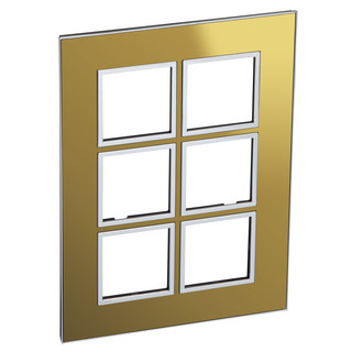 Rahmenplatte Arteor High End 2x3 Gold Reflective