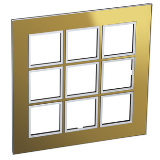 Rahmenplatte Arteor High End 3x3 Gold Reflective