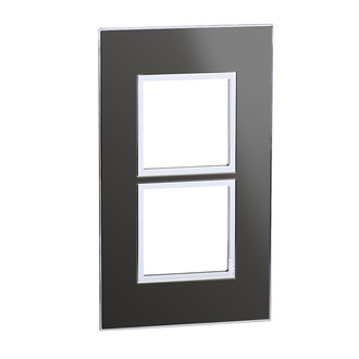 Plaque de recouvrement Arteor High End 2x1 Black Reflective