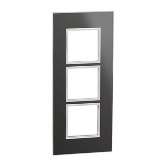 Plaque de recouvrement Arteor High End 3x1 Black Reflective