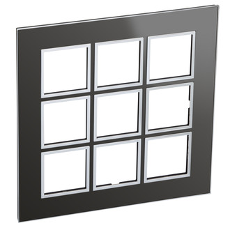 Rahmenplatte Arteor High End 3x3 Black Reflective
