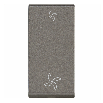 Wippschalter S3, 1 Modul, magnesium, beschriftet