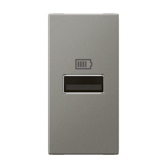 EB-USB Ladesteckdose Type A, 3A, 15W, 1Mod. magnesium