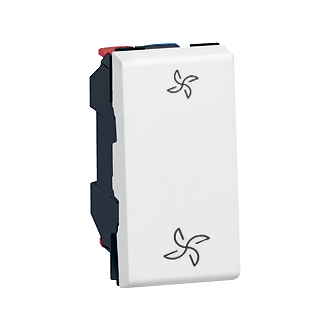 Wippschalter S3, 1 Modul, weiss, beschriftet