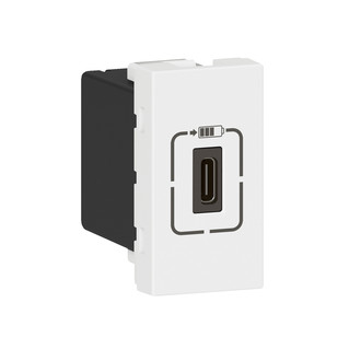 Prise de charge USB 1 module, type-C 3A 7.5W blanc