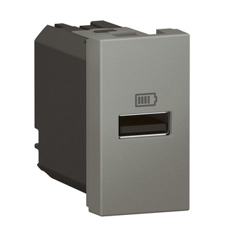 EB-USB Ladesteckdose Type A, 3A, 15W, 1Mod. magnesium
