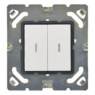 EB-Doppel-Leucht-Drucktaster Orientierung mit Montageplatte, weiss