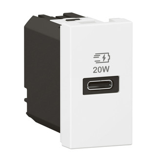 EB-USB Ladesteckdose 1 Modul, Typ-C 20W weiss