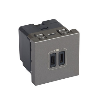 EB-USB Ladesteckdose 2X Typ-C 3A 5V= 15W magnesium