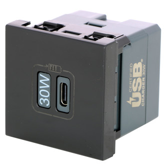 Chargeur USB Typ-C 3A 30W noir mat