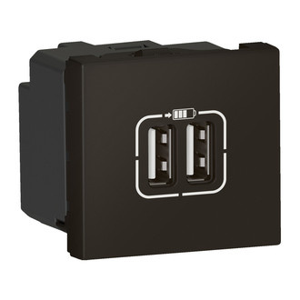 Chargeur USB 2X Typ-A 5V/3.0A INC noir mat