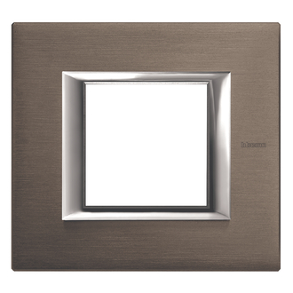 Plaque de recouvrement Axolute 2 modules Bronze, rectangulaires