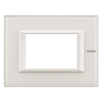Rahmenplatte Axolute 3 Module Weissglas, rechteckig