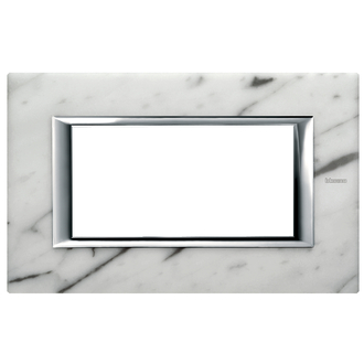 Rahmenplatte Axolute 4 Module Carrara Marmor, rechteckig