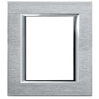 Rahmenplatte Axolute 3+3 Module Chrom gebürstet, rechteckig