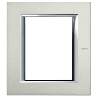 Rahmenplatte Axolute 3+3 Module Aluminium gebürstet, rechteckig