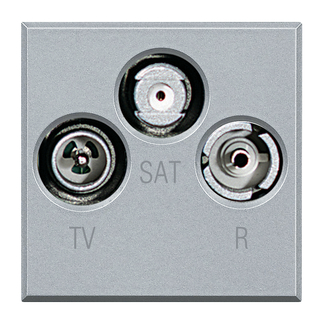 Antennen-Steckdose TV-R-SAT aluminium