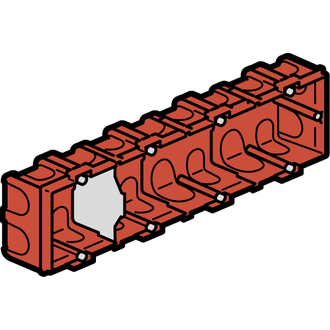Boîte d'encastrement pour maçonnerie 8/10 modules, standard européen