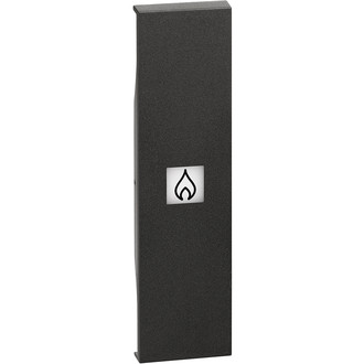 Living Now touche 1 module, noir, &eacute;clair&eacute;e avec symbole "feu".