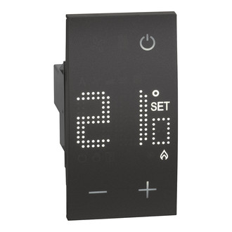 Living Now Thermostat mit Display, 230V, 2 Module, schwarz