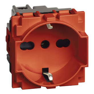 Living Now Schuko/Italien Steckdose mit Schraubklemmen; 2 Module, 16A, rot