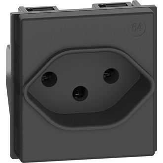 Living Now Steckdose Typ 13, 2 Module, schwarz
