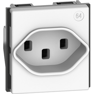 Living Now Steckdose Typ 23, 2 Module, weiss