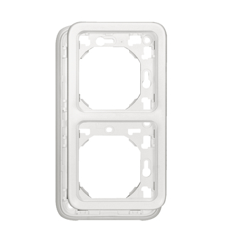 Montage- und Rahmenplatte Plexo 2x1 IP55, weiss Artic