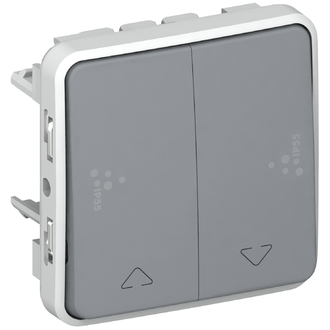 Poussoir de stores 2xA IP55, gris