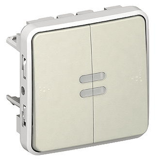 Wippschalter/-taster S3+AR IP55, weiss, Orientierung