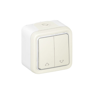 Poussoir de stores 2xA IP55, AP blanc