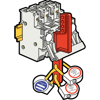 Plaque de sécurité pour cadenassage des coupes-circuits SP 51 et 58