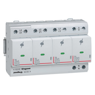 Überspannungsableiter T1+T2, 3PN, Iimp 25kA/Pol