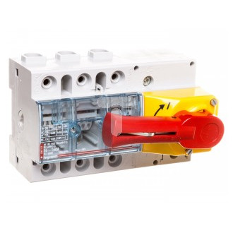 Interrupteur Sectionneur 3P 100A / poignée rouge, plastron jaune