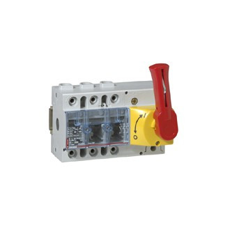 Interrupteur Sectionneur 3P 100A / poignée rouge, plastron jaune