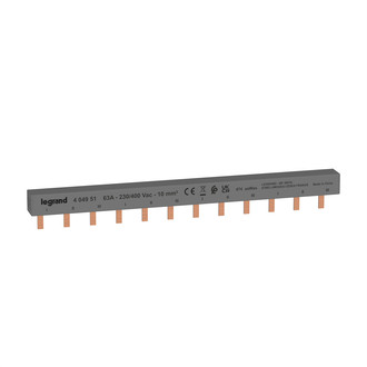 Peigne d'alimentation 3P HX³ longueur 12 modules, 63A