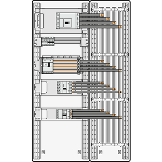 Anschlussset für DPX-1600 inklusive Anschlussmaterial für Leistungsschalter und Sammelschienensystem
